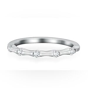Bamboo 5 Stone Moissanite Sterling Silver Diamond Band